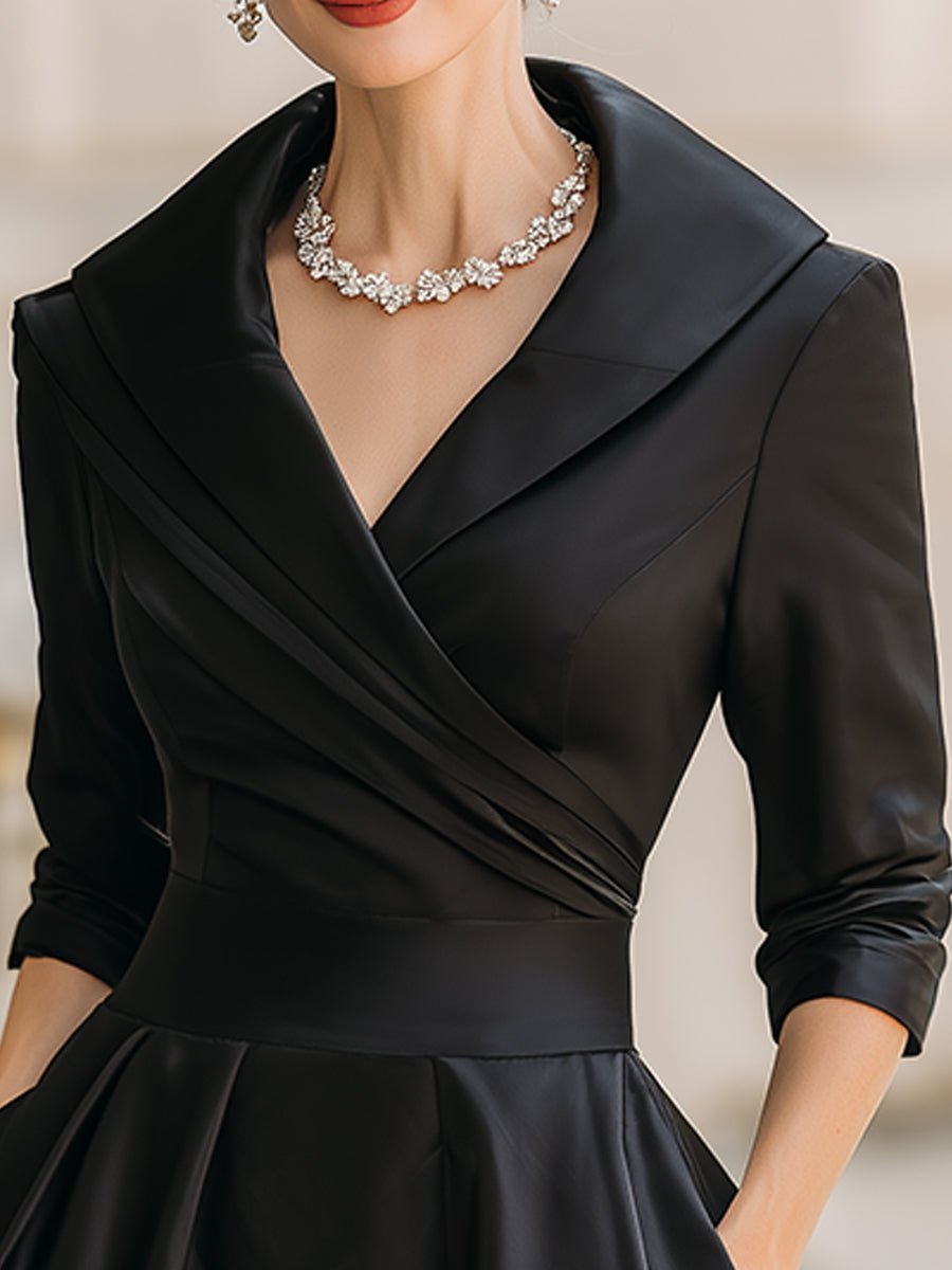 Women's Vintage Wrap Cocktail Midi Dress