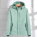Women's Waterproof Hooded Rain Jacket - Mint Green
