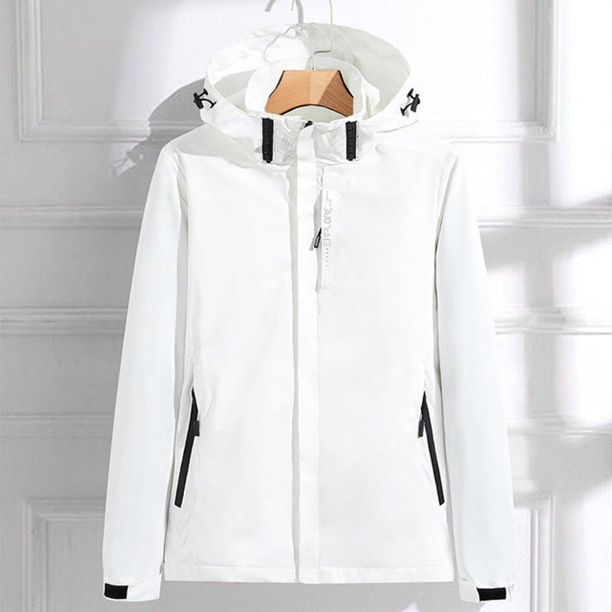 Women's Waterproof Hooded Rain Jacket - White