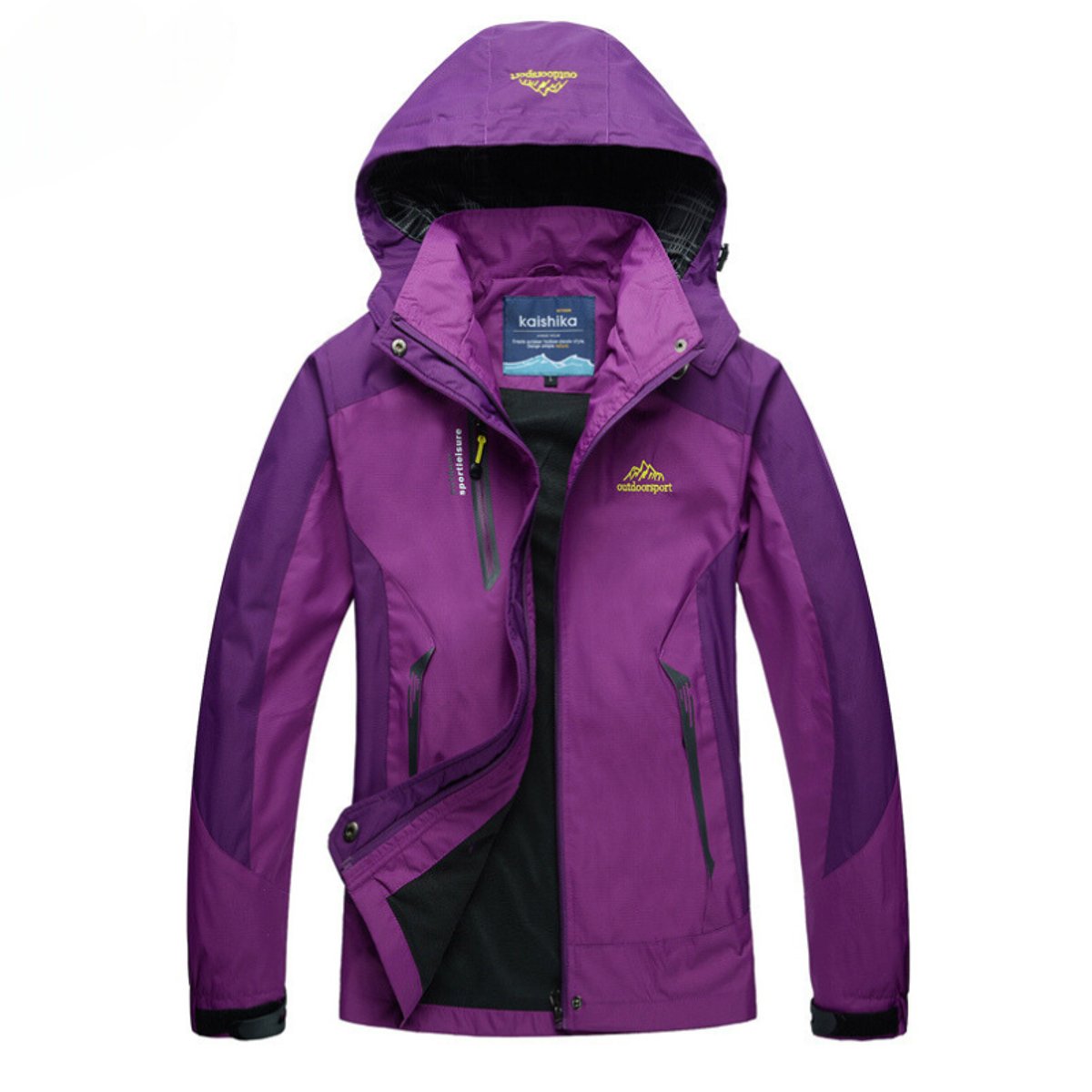 Women's Waterproof Hooded Shell Jacket - Purple