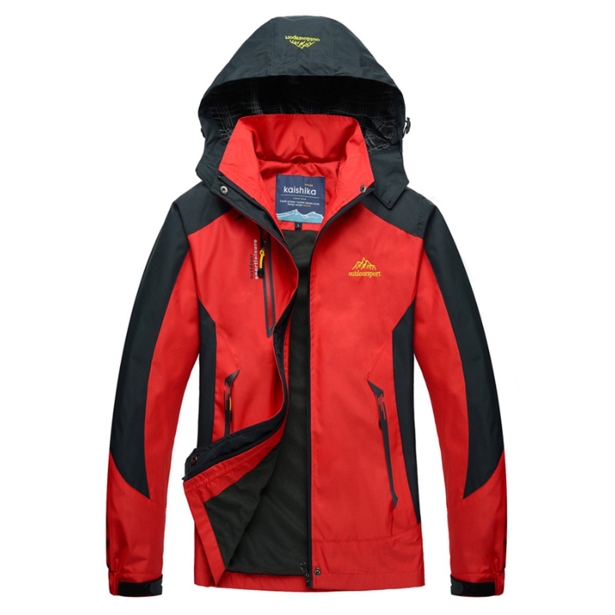 Women's Waterproof Hooded Shell Jacket - Red