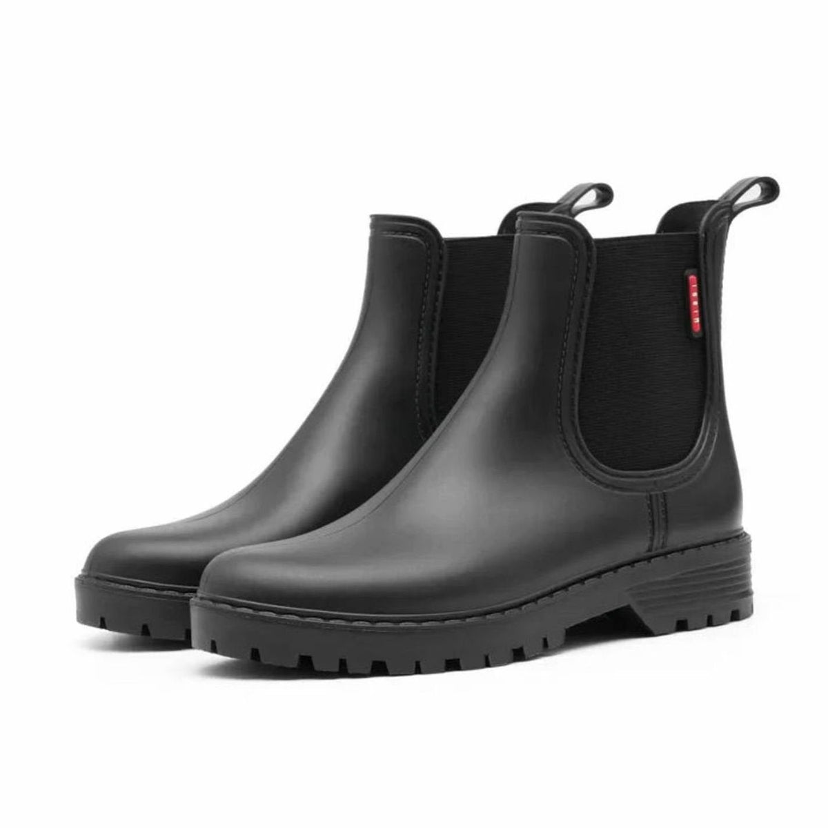 Women's Insulated Waterproof Rubber Chelsea Boots - Black