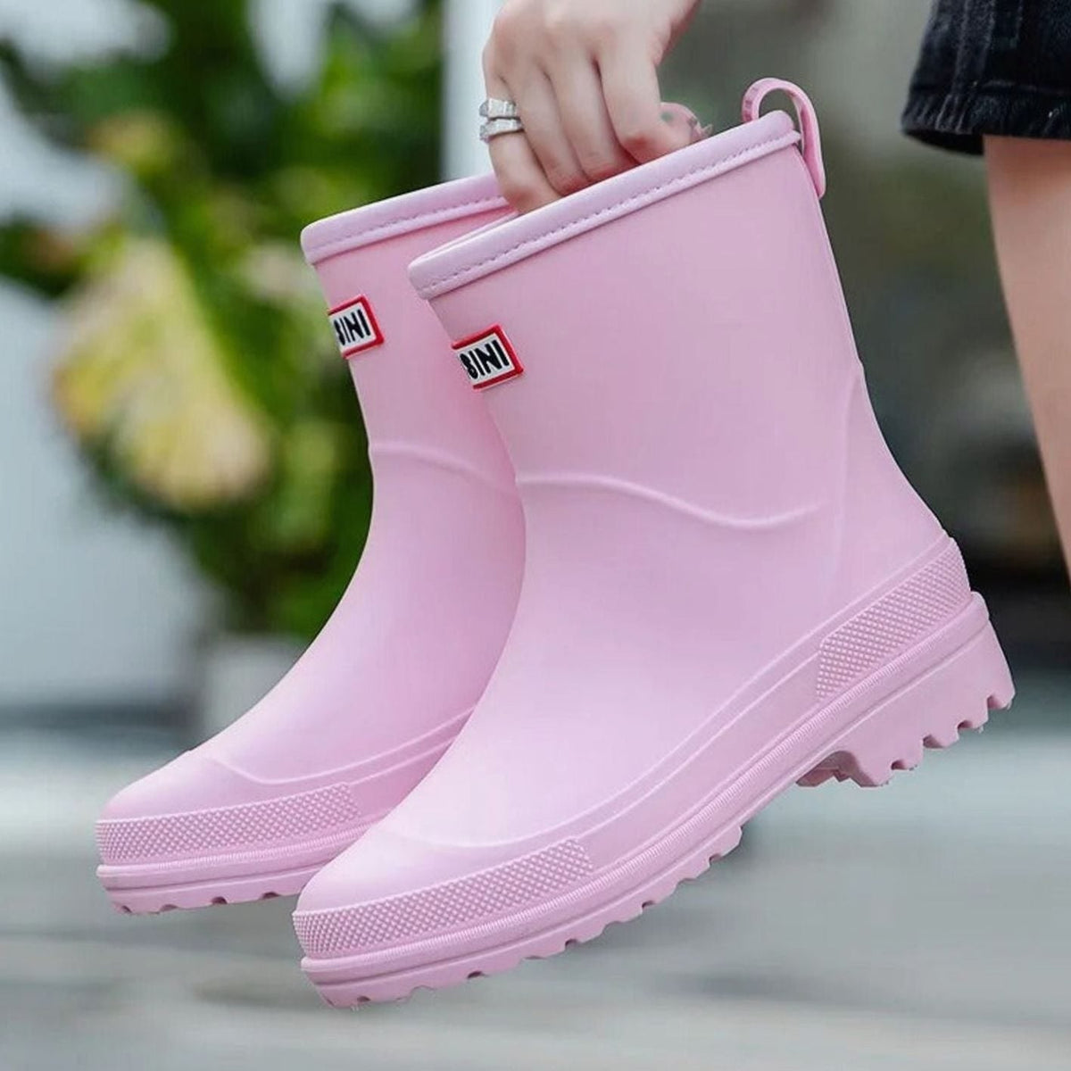 Women's Pull-On Rain Boots with Treaded Sole