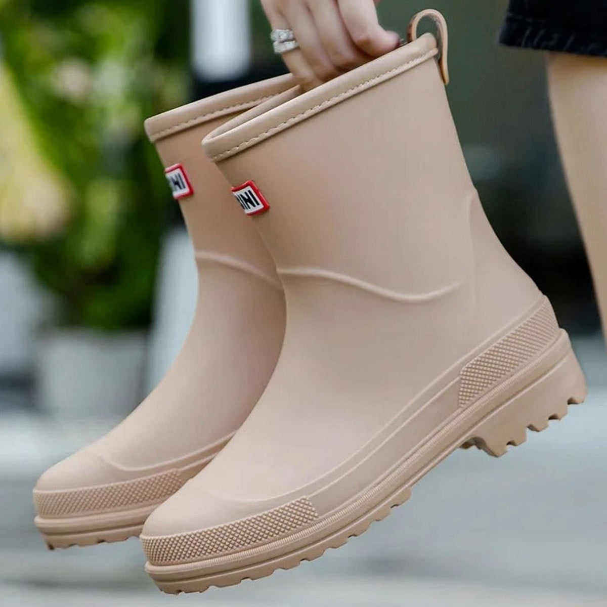 Women's Pull-On Rain Boots with Treaded Sole