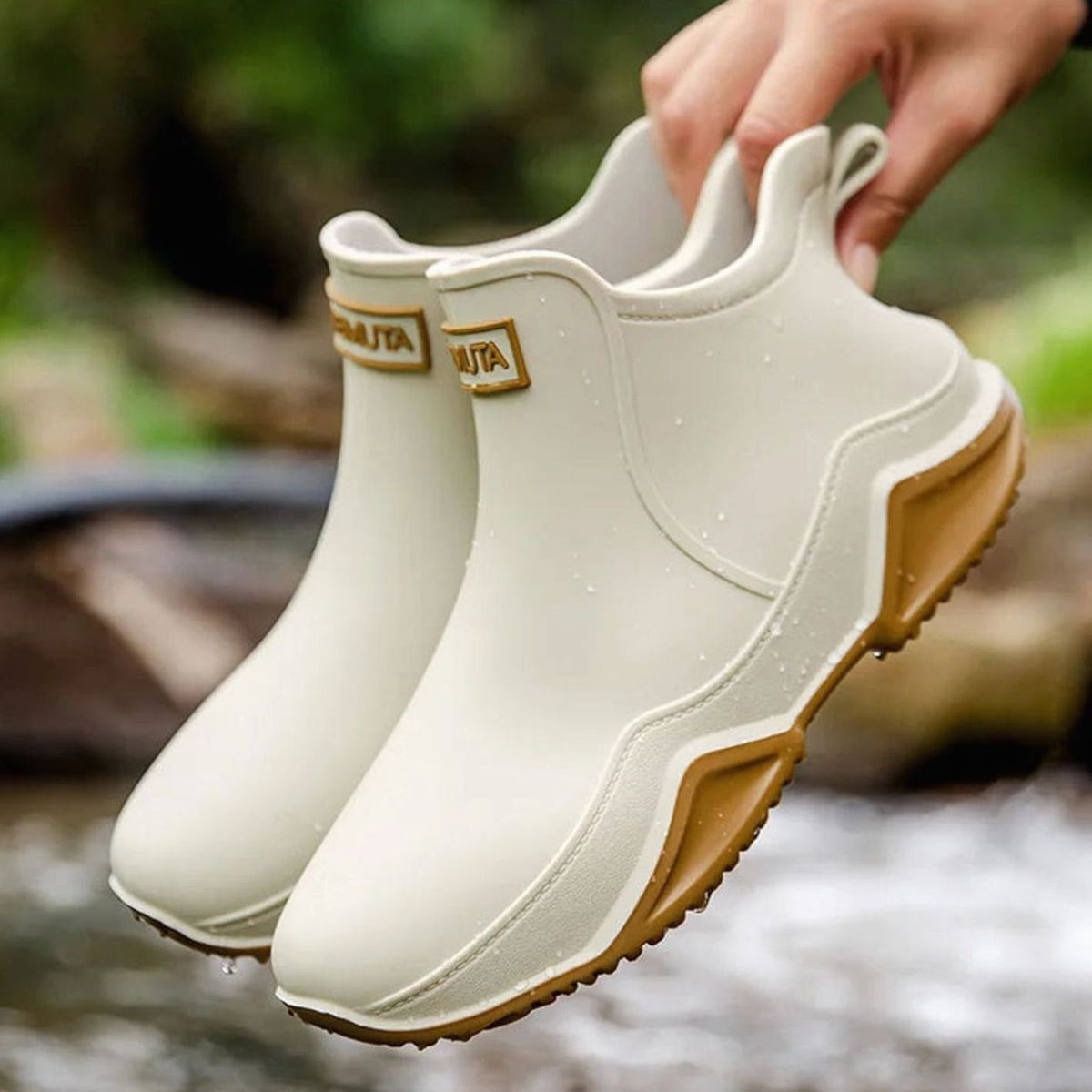 Women's Waterproof Slip-On Chelsea Rain Boots - Khaki