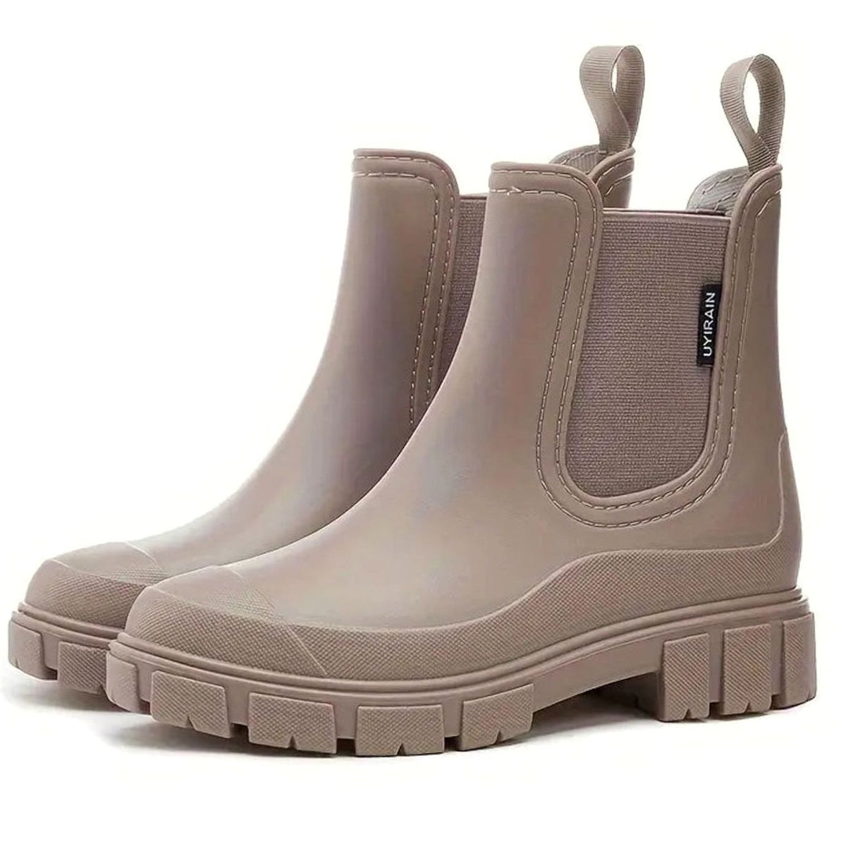 Women's Waterproof Lug-Sole Chelsea Rain Boots