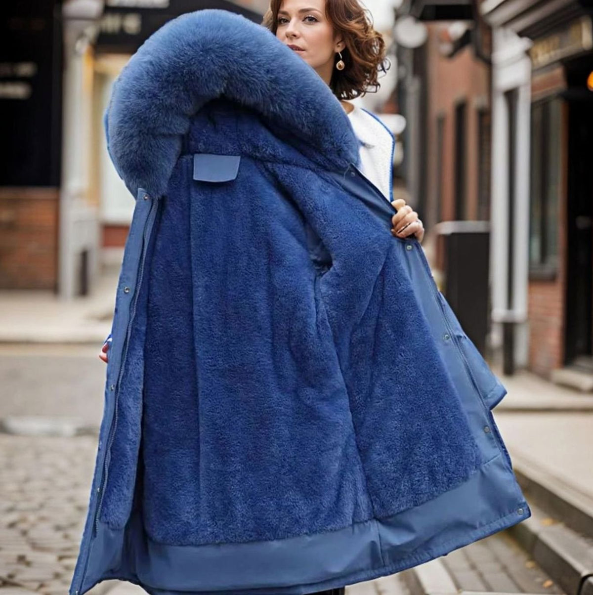 Women's Waterproof Faux-Fur Hood Winter Parka