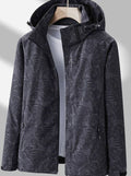 Women's Lightweight Waterproof Hooded Rain Jacket - Black