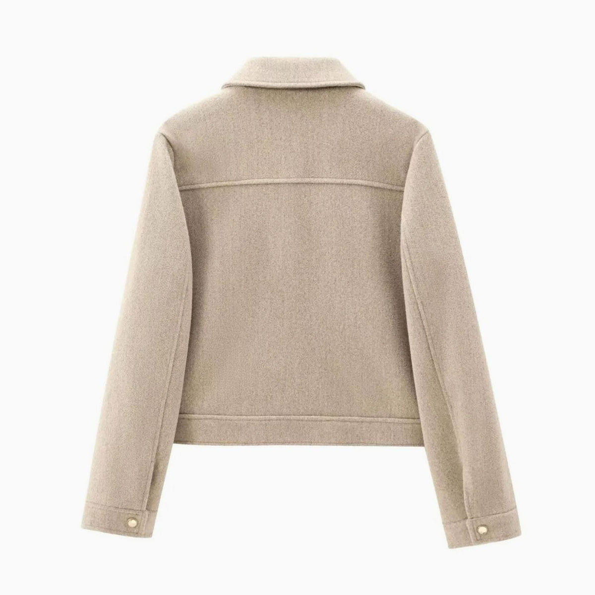Women's Wool Cropped Bomber Jacket - Black