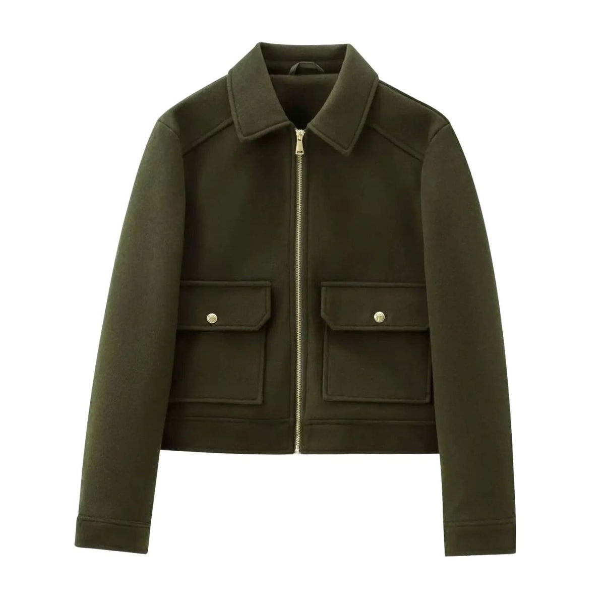 Women's Wool Cropped Bomber Jacket
