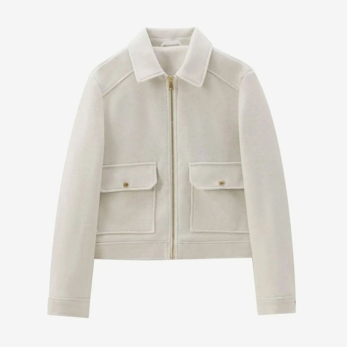 Women's Wool Cropped Bomber Jacket