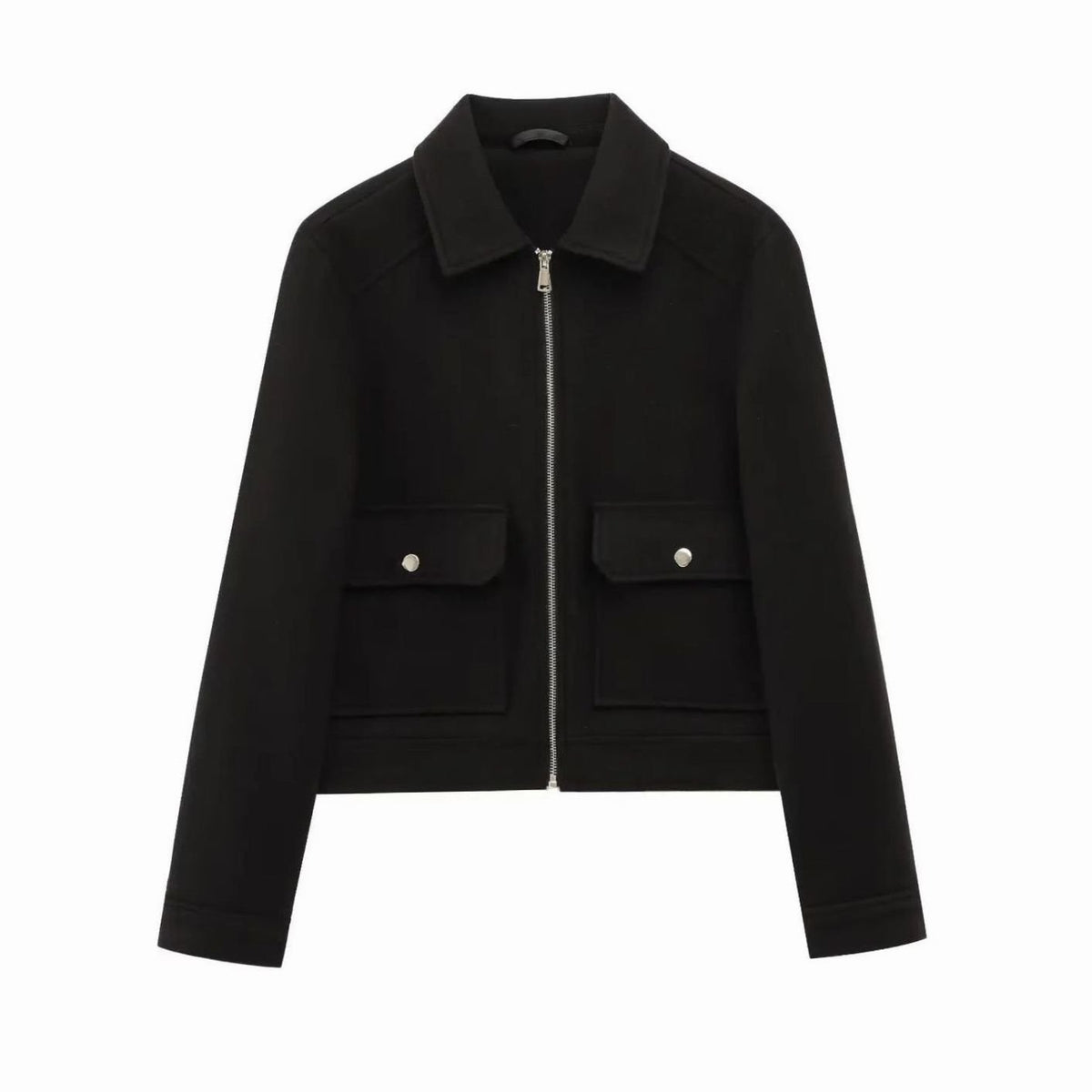 Women's Wool Cropped Bomber Jacket