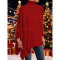 Women's Draped Asymmetric Hem Turtleneck Sweater