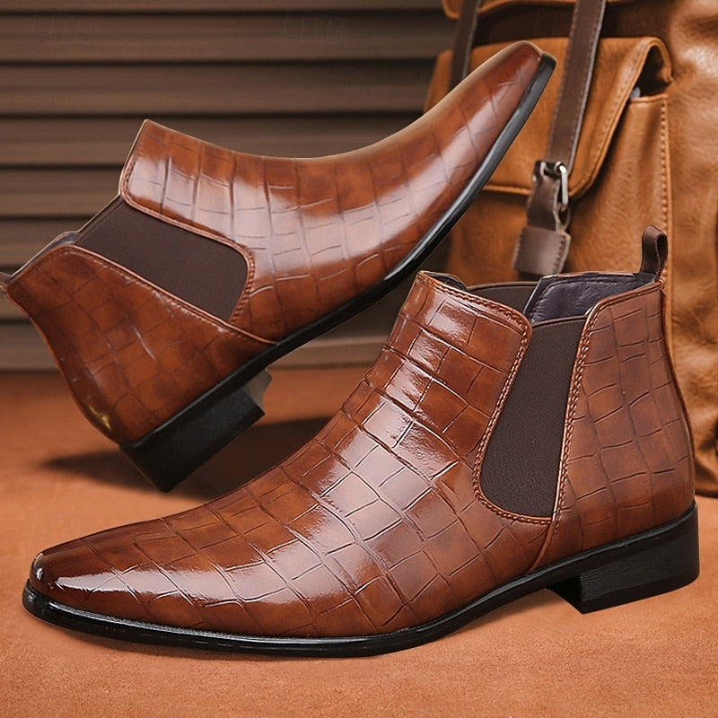 Men's Chelsea Ankle Boots with Stretch Side Panels