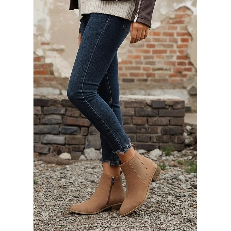 Women's Pointed-Toe Ankle Boots with Side Zip