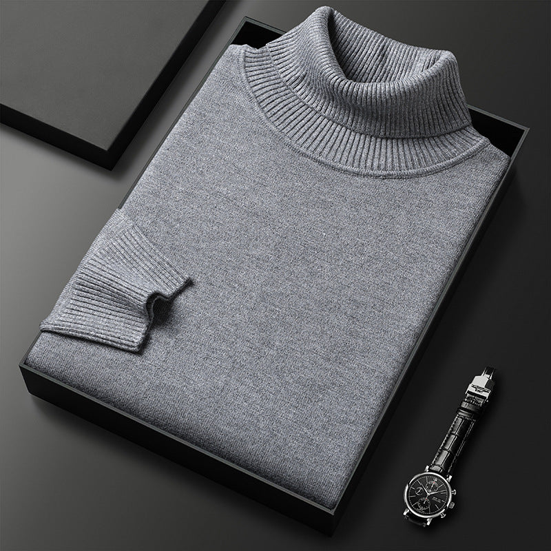 Men's Soft Knit Turtleneck Sweater - Gray