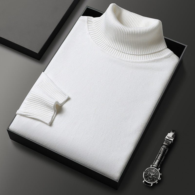 Men's Soft Knit Turtleneck Sweater - White