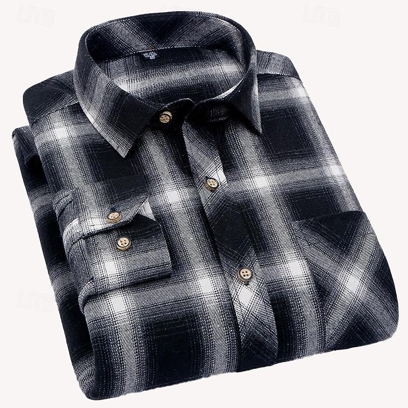 Men's Plaid Check Button-Up Overshirt